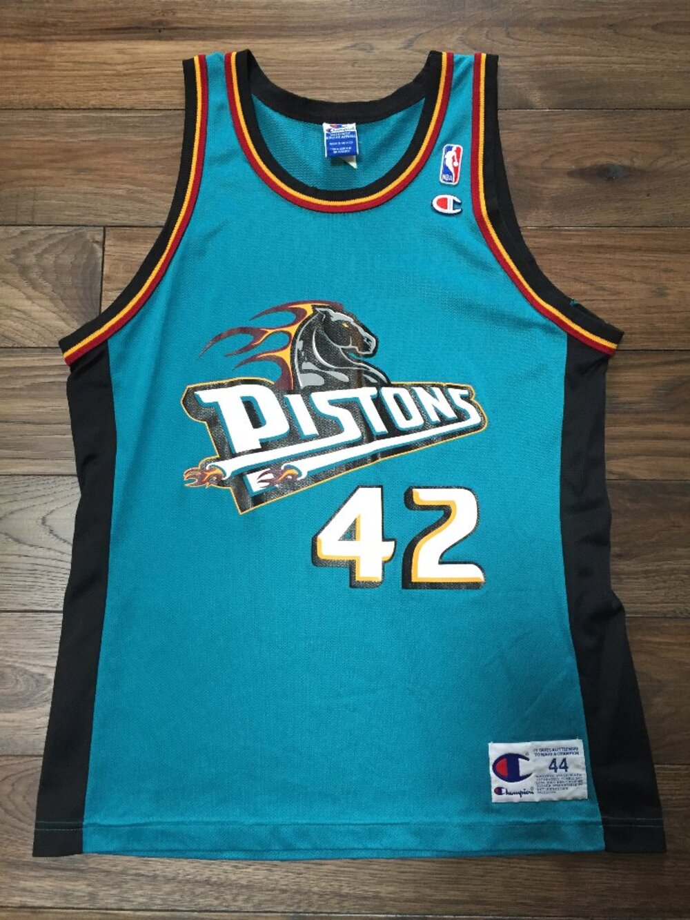 Jerry Stackhouse Detroit Pistons Vintage Champion NBA Jersey 44 Large